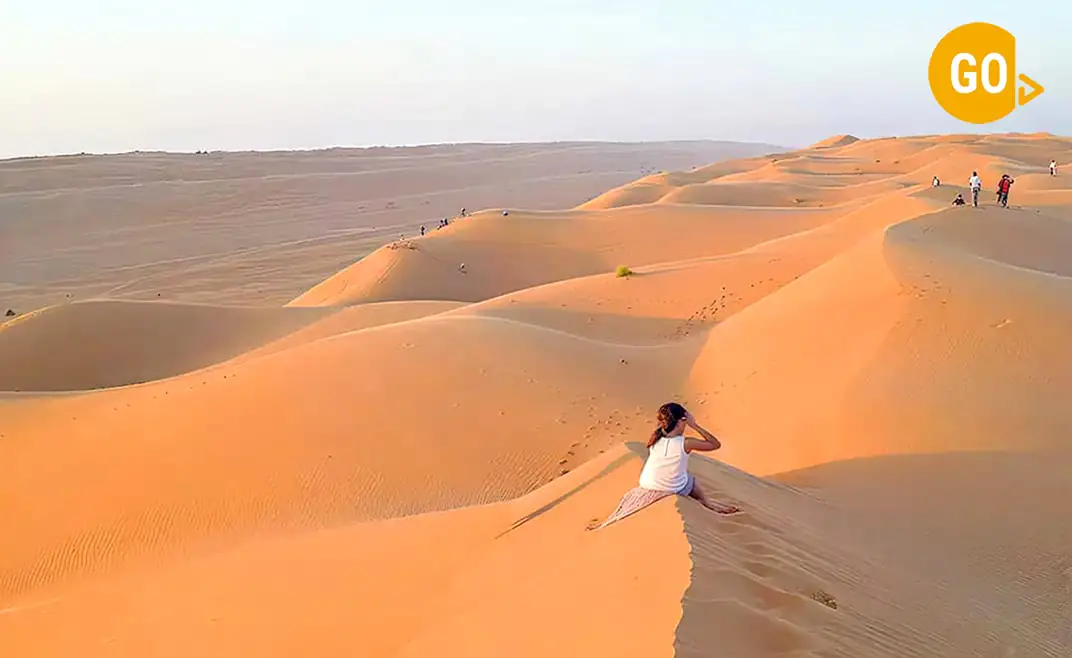 Little Girl Playing In Desert Empty Quarter Oman Tours Gallery