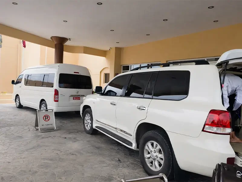 Salalah airport family van with car seats