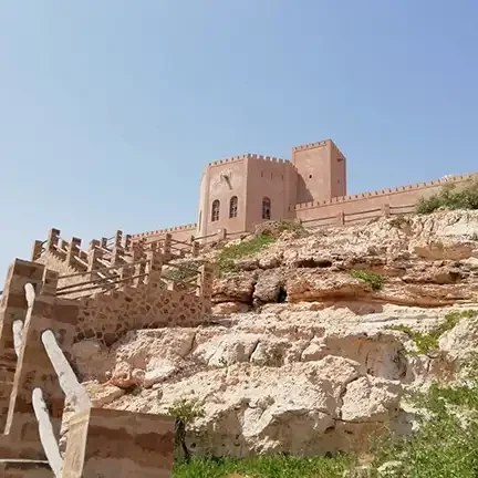 Historic castle on rocky hillside Taqah Castle Salalah Oman Go Safari Salalah